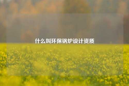 什么叫环保锅炉设计资质