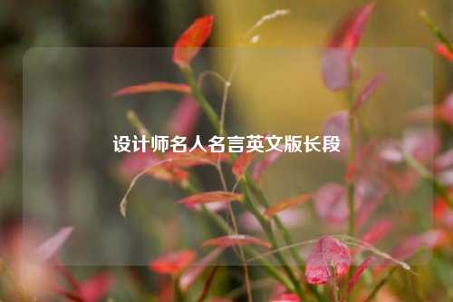 设计师名人名言英文版长段