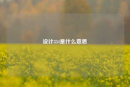 设计334是什么意思