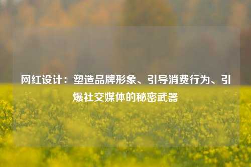 网红设计：塑造品牌形象、引导消费行为、引爆社交媒体的秘密武器