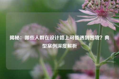 揭秘：哪些人群在设计路上可能遇到困境？典型案例深度解析