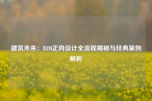 建筑未来：BIM正向设计全流程揭秘与经典案例解析